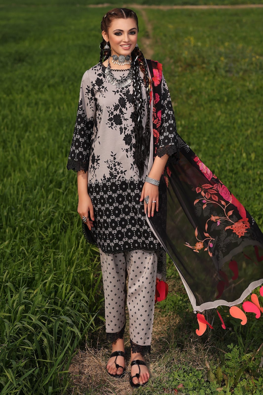 CHARIZMA 3-PIECE PRINTED LAWN  101630501007